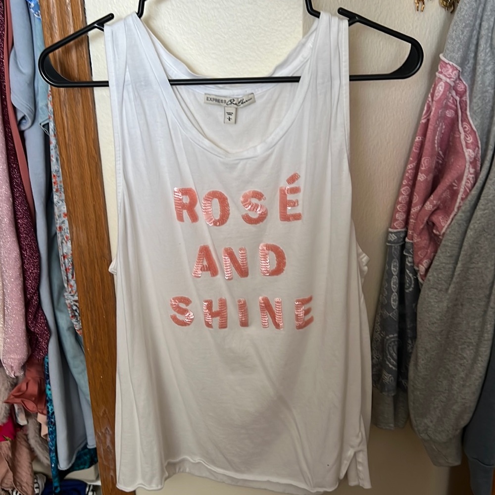 Rose and shine tank top from express; size L; perfect condition